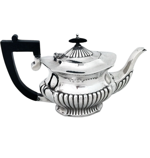 LATE VICTORIAN SILVER TEA POT