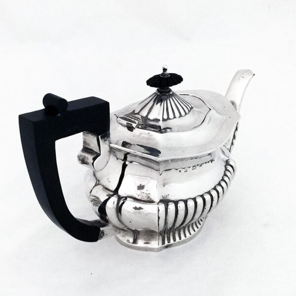 LATE VICTORIAN SILVER TEA POT - Image 3