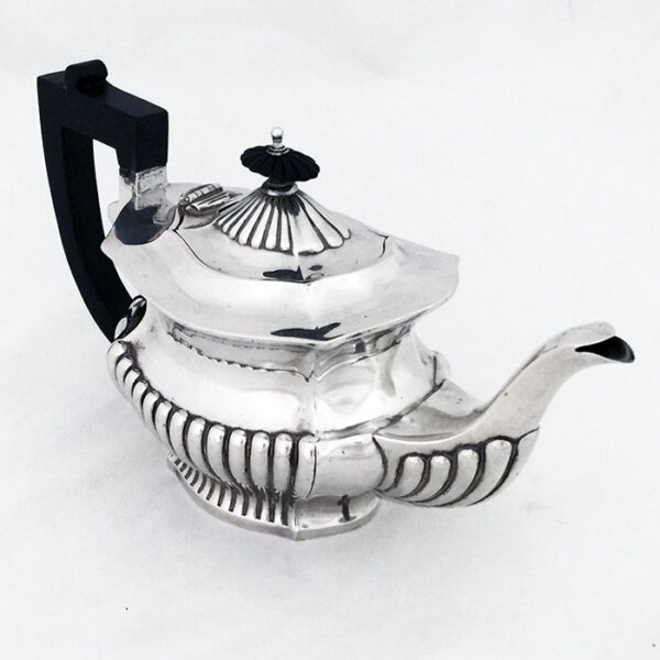 LATE VICTORIAN SILVER TEA POT - Image 4