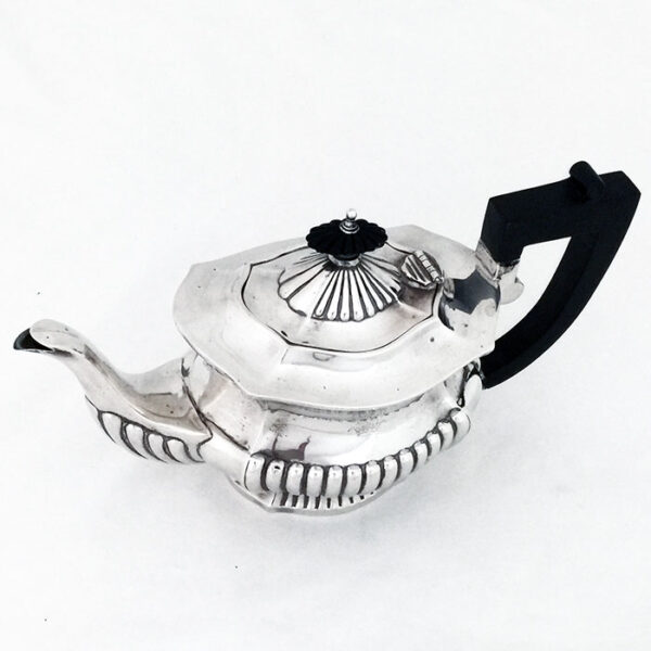 LATE VICTORIAN SILVER TEA POT - Image 6