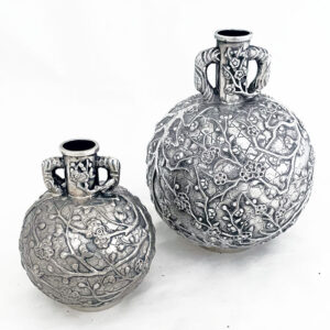 Esme Parish Silver plum vases round