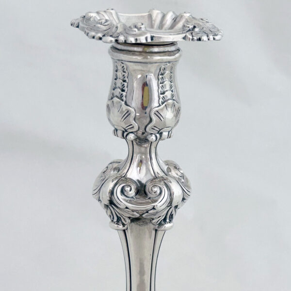 GEORGIAN ENGLISH SILVER CANDLESTICK - Image 3