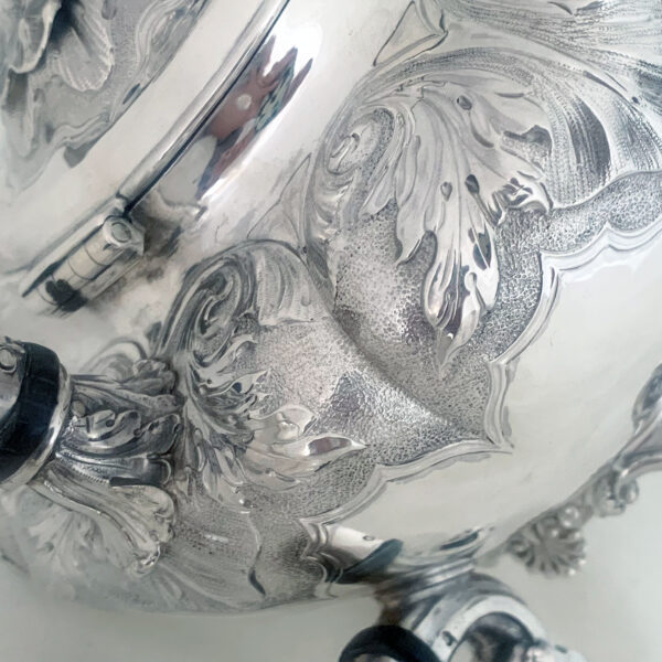 GEORGIAN ENGLISH SILVER TEA POT - Image 4