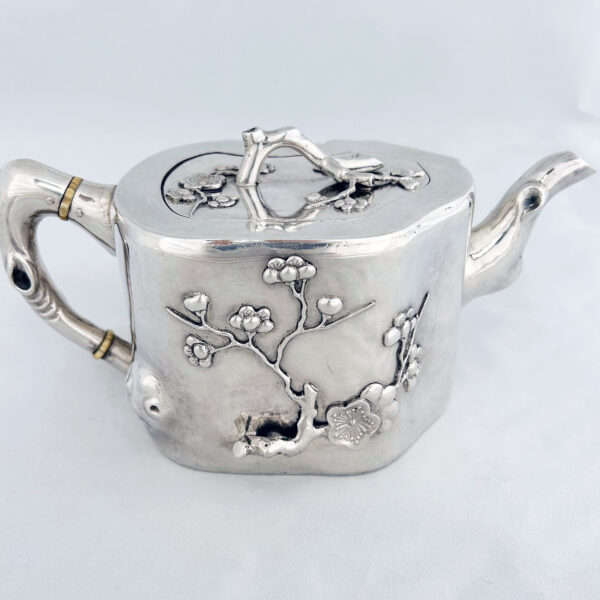 CHINESE EXPORT SILVER TEA SET - Image 6