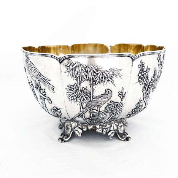 CHINESE EXPORT SILVER PRESENTATION BOWL - Image 2