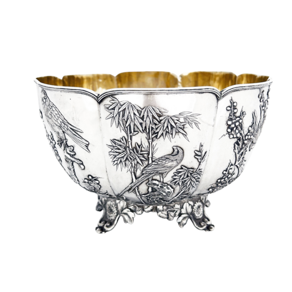 CHINESE EXPORT SILVER PRESENTATION BOWL - Image 10