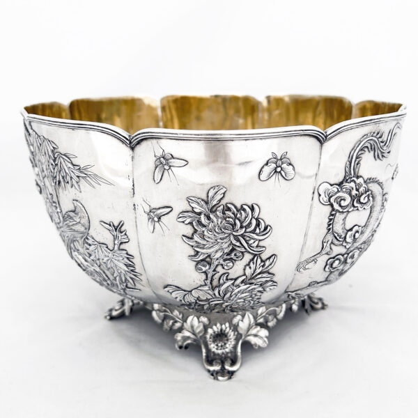 CHINESE EXPORT SILVER PRESENTATION BOWL - Image 3