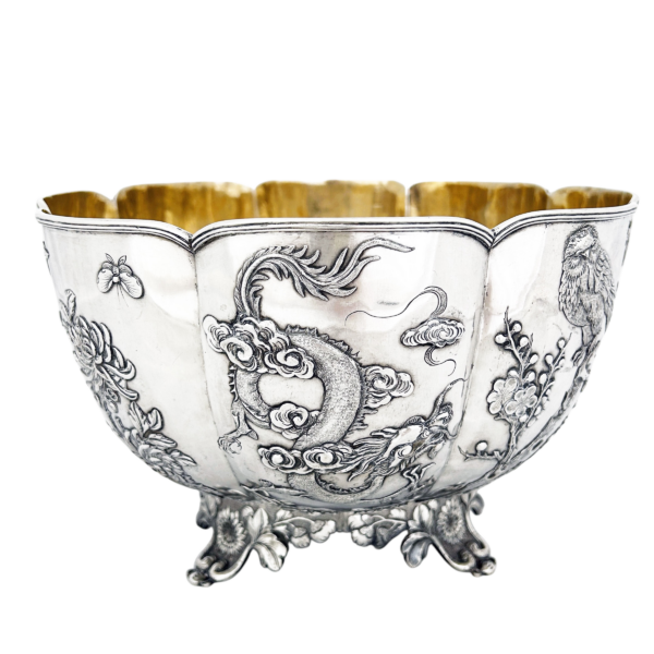 CHINESE EXPORT SILVER PRESENTATION BOWL - Image 13