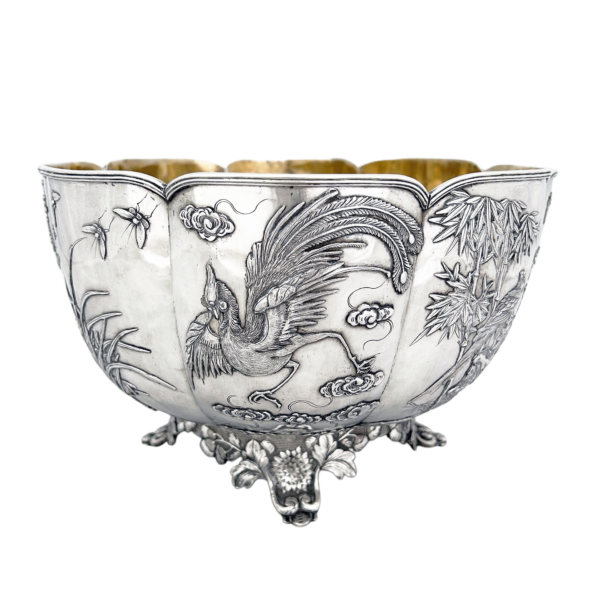 CHINESE EXPORT SILVER PRESENTATION BOWL