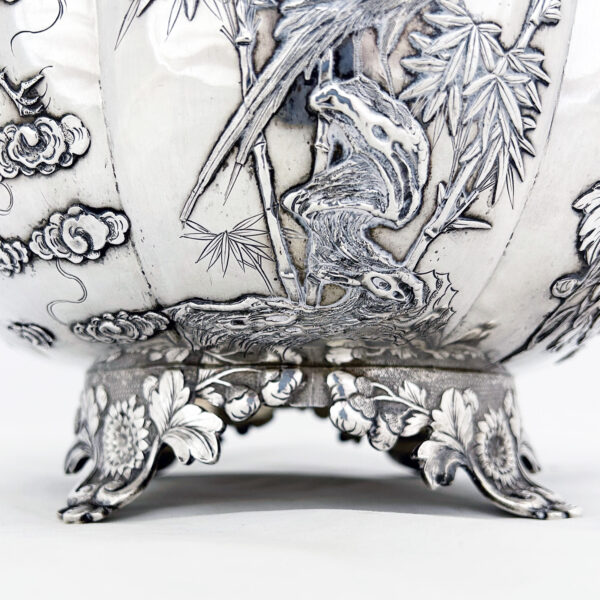 CHINESE EXPORT SILVER PRESENTATION BOWL - Image 9