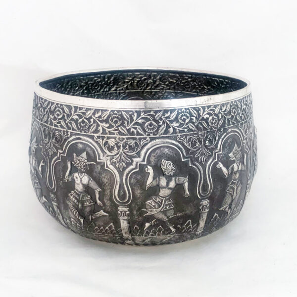 LARGE BURMESE SILVER BOWL - Image 2