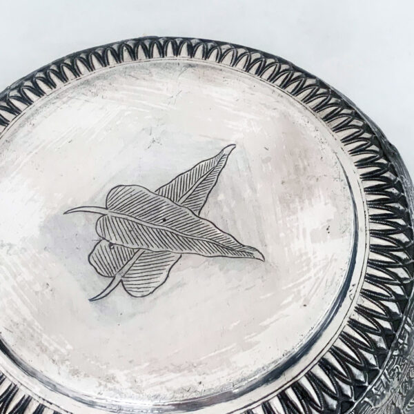 LARGE BURMESE SILVER BOWL - Image 5