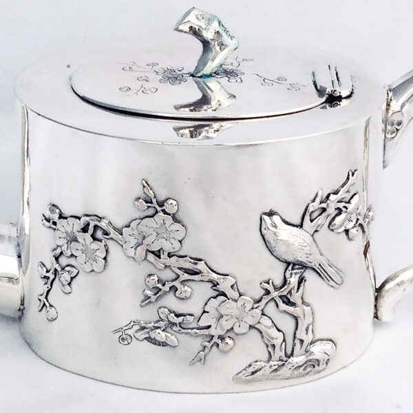 CHINESE EXPORT SILVER TEA SET - Image 3