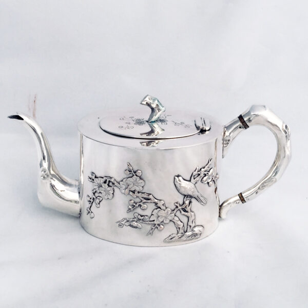 CHINESE EXPORT SILVER TEA SET - Image 6