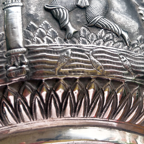 LARGE BURMESE SILVER BOWL - Image 6