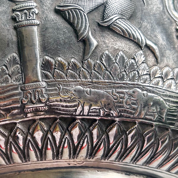 LARGE BURMESE SILVER BOWL - Image 8