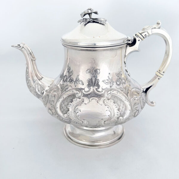 VICTORIAN ENGLISH SILVER TEA SET - Image 9