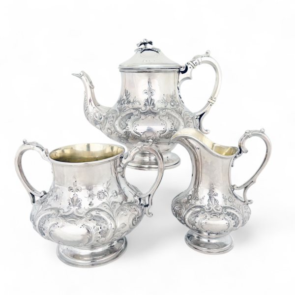 VICTORIAN ENGLISH SILVER TEA SET