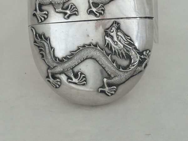 CHINESE EXPORT SILVER HIP FLASK - Image 2