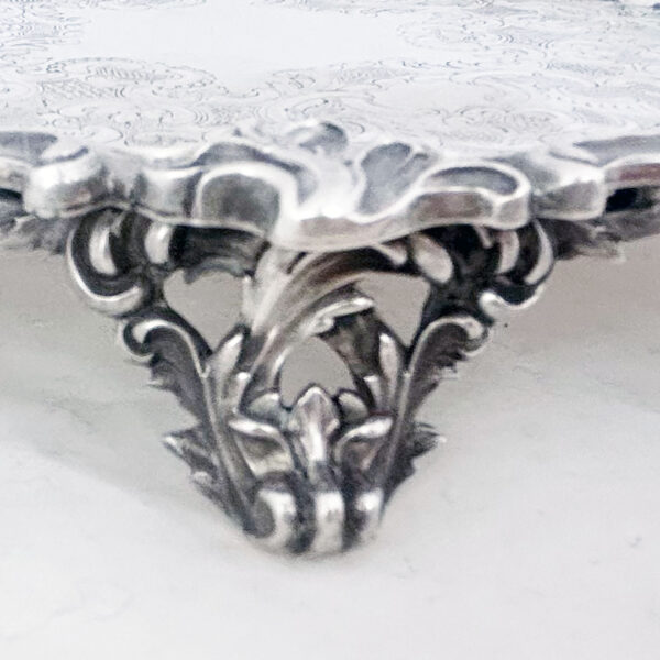 VICTORIAN ENGLISH SILVER SALVER - Image 3