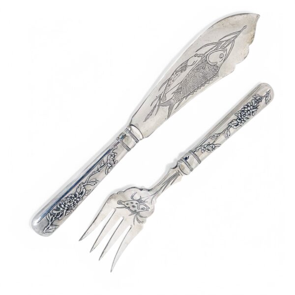 CHINESE EXPORT SILVER SERVERS