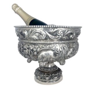 HUGE INDIAN SILVER PRESENTATION BOWL