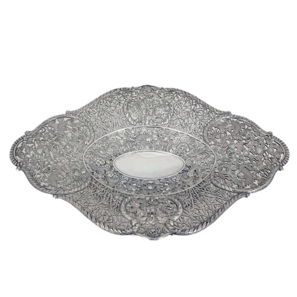 LARGE CHINESE EXPORT SILVER TAZZA - Image 2