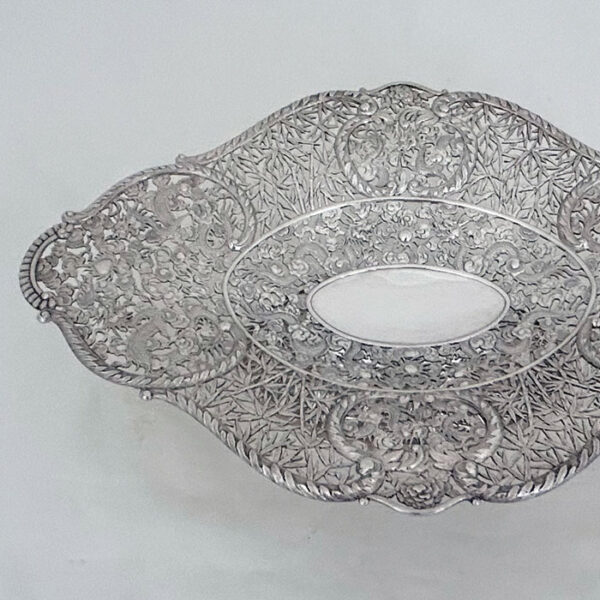 LARGE CHINESE EXPORT SILVER TAZZA - Image 6