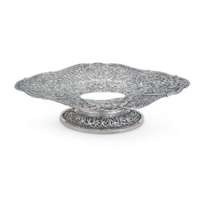 LARGE CHINESE EXPORT SILVER TAZZA