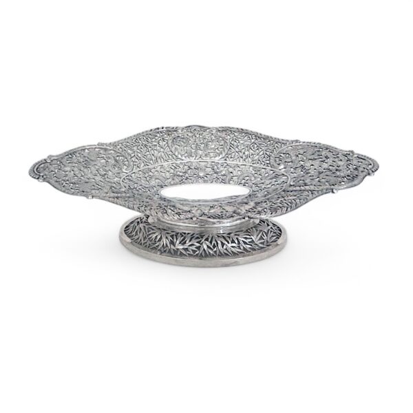 LARGE CHINESE EXPORT SILVER TAZZA